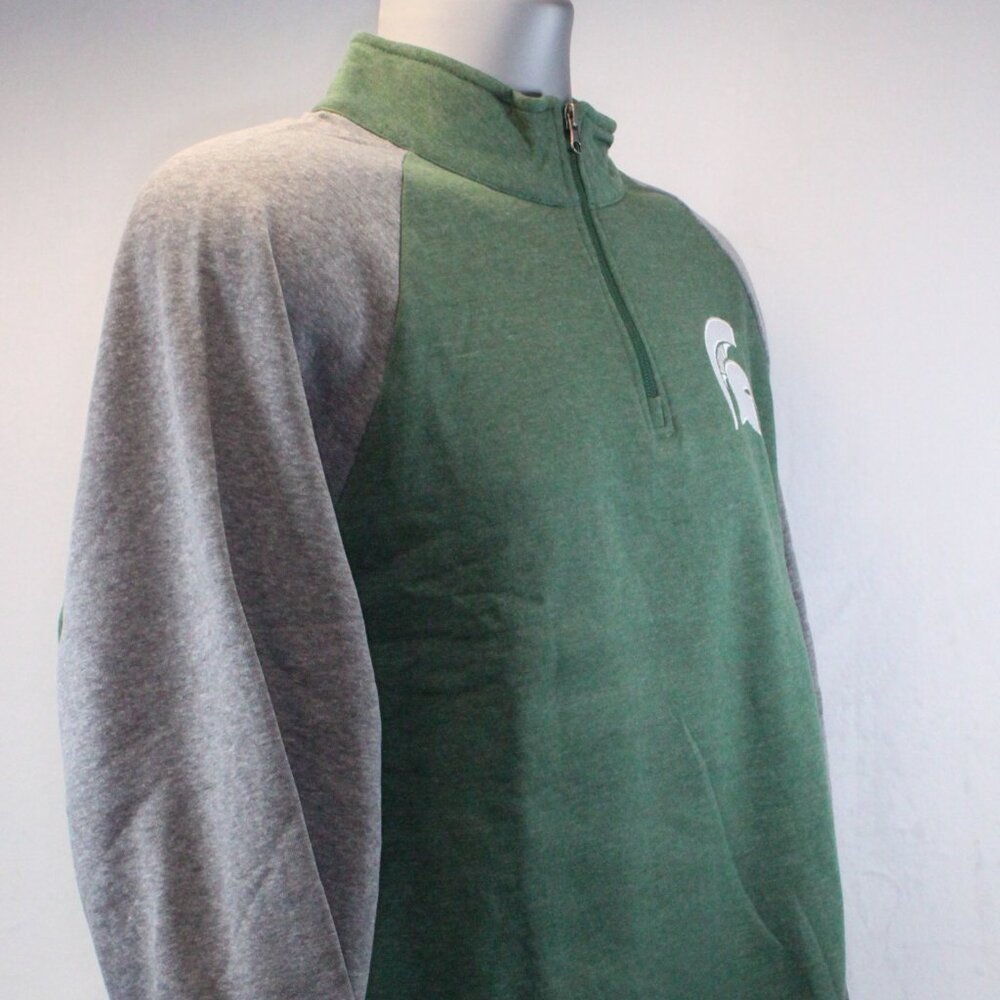 Michigan State Spartans 1/4 Zip Long Sleeve Pullover Hoodie Men's Size XL